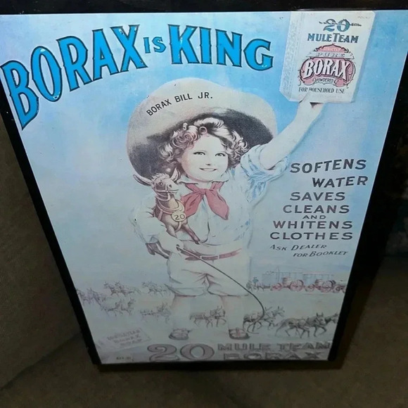 VTG Borax Household Products 20 Mule Team Metal Advertisement Hanging Sign - Picture 16 of 16